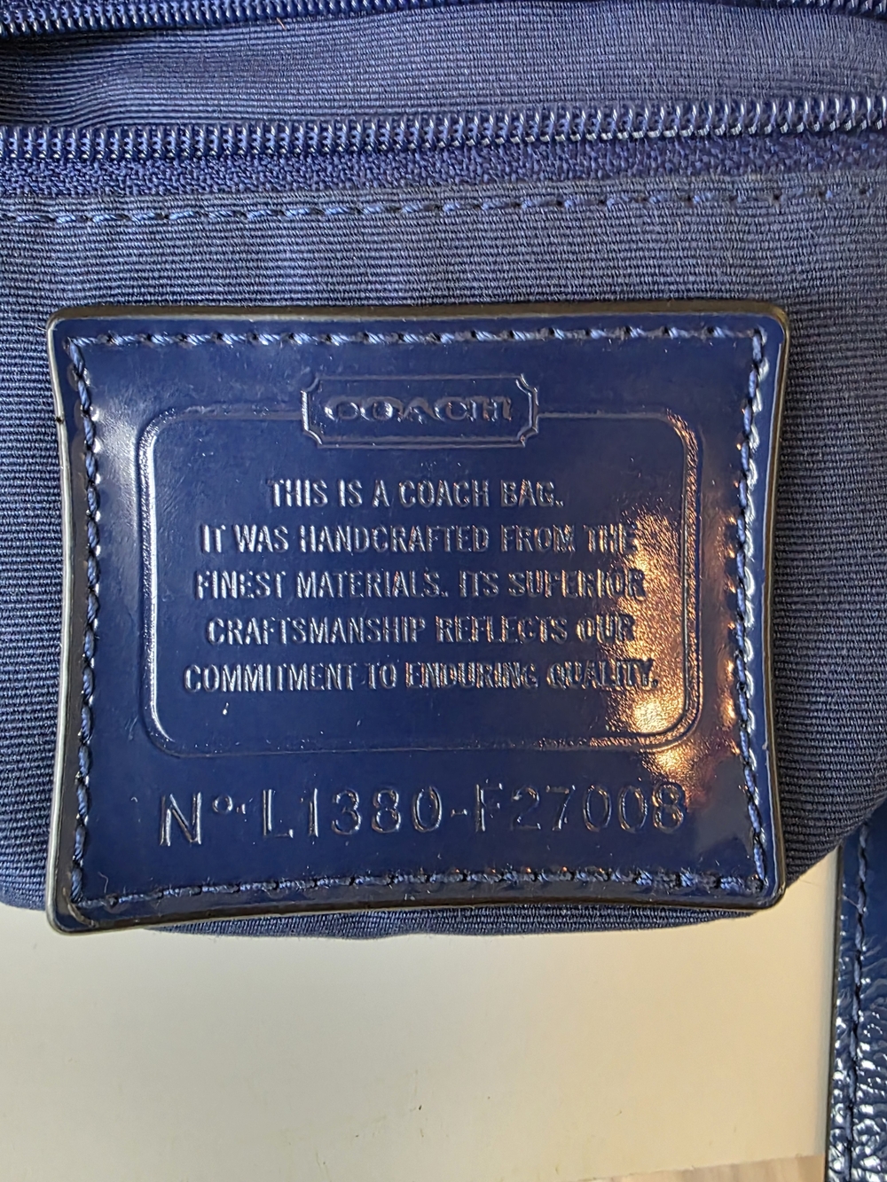 Coach Signature Stripe Tote Blue Jacquard Y2K Shoulder Bag - Picture 12 of 14